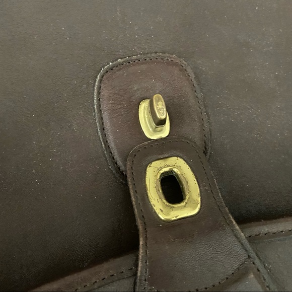 Vintage Brown Glove Tan Leather Beekman Laptop Briefcase Crossbody Turn Lock Bag - Picture 15 of 15